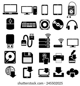 Computer and download icons.vector