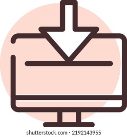 Computer download, illustration, vector on a white background.