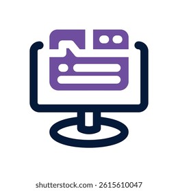 computer dual tone icon. Sleek and modern vector icon for websites, mobile apps, marketing materials, and corporate design. Fully scalable and ready to use.