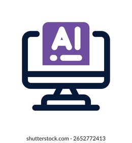 ícone duotônico do computador. Ícone vetorial moderno e elegante para sites, aplicativos móveis, materiais de marketing e design corporativo. Totalmente dimensionável e pronto para uso.