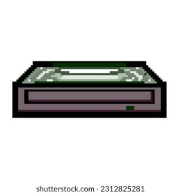computer dvd drive game pixel art retro vector. bit cd disk, technology data computer dvd drive. old vintage illustration