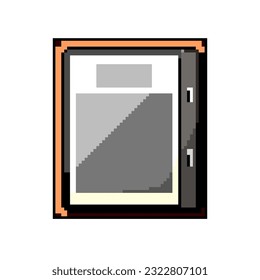 computer ebook reader game pixel art retro vector. bit computer ebook reader. old vintage illustration