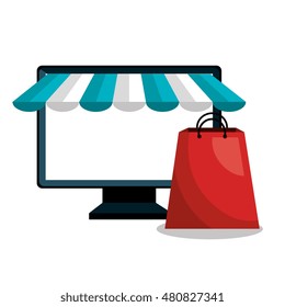computer e-commerce buy market isolated