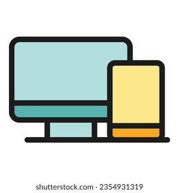 Computer edit tool icon outline vector. Digital scale. Editor pen color flat