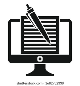 Icono del editor de equipos. Icono vectorial del editor de computadoras para el diseño web aislado en fondo blanco