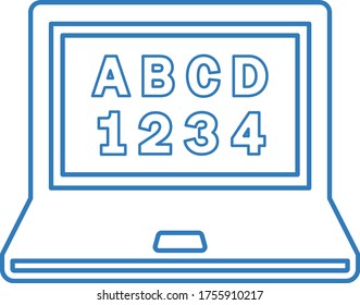 Computer, education, e learning, online study outline icon