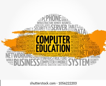 Computer Education word cloud collage, technology concept background
