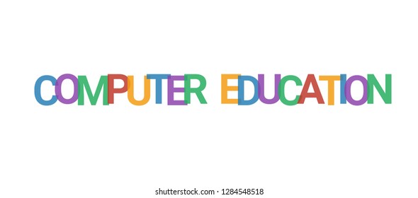 Computer Education Word Concept Colorful Computer Stock Vector (Royalty ...