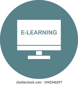 Computer, elearning, online education icon vector image. Can also be used for online education. Suitable for use on web apps, mobile apps and print media.