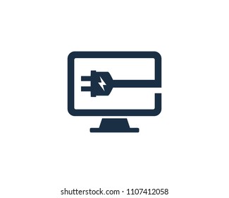 Computer Electric Icon Logo Design Element