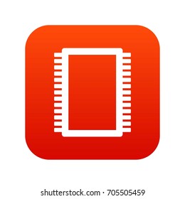 Computer electronic circuit board icon digital red for any design isolated on white vector illustration