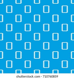 Computer electronic circuit board pattern repeat seamless in blue color for any design. Vector geometric illustration