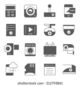 computer and electronic device icons, gadget icons set