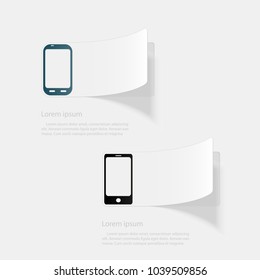 Computer and electronic devices. Flat sticker with shadow on white background. Vector illustration