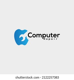 Computer electronic and repair logo design.