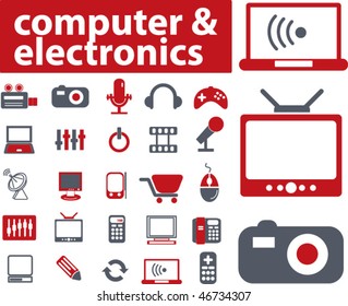 computer & electronics signs. vector