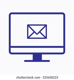 Computer Email Envelope Icon Symbol with Computer Icon Design Outline 