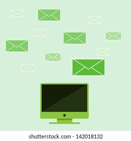 computer with email icon
