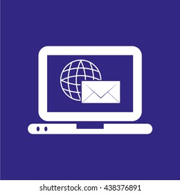 computer email message the world, vector illustration