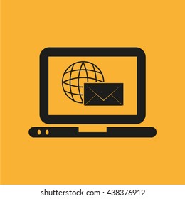 computer email message the world, vector illustration