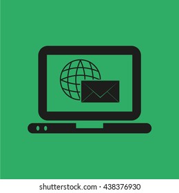 computer email message the world, vector illustration