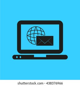computer email message the world, vector illustration