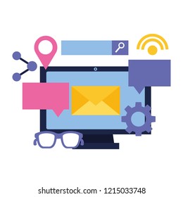 computer email speech bubble search internet social media