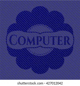 Emblema informático con fondo jean de alta calidad