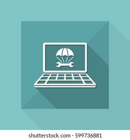 Computer emergency assistance service - Vector flat icon