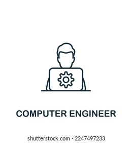 Computer Engineer icon. Monochrome simple Project Planning icon for templates, web design and infographics