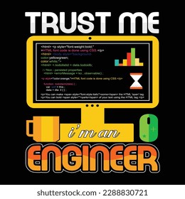 Computer Engineer T-shirt Design Vector Template