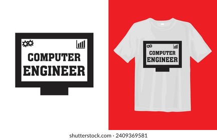 Computer Engineer T-shirt Design Vector Template svg