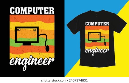 Computer Engineer T-shirt Design Vector Template svg