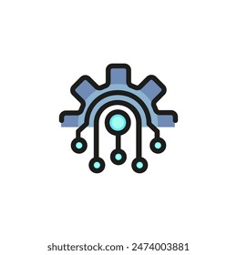 Computer engineering line icon. System, processor, development. Technology concept. Vector illustration can be used for topics like interface, software, hardware