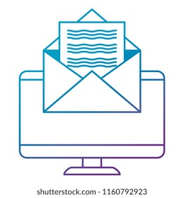 computer with envelope mail
