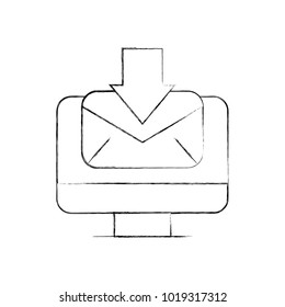computer and envelope mail with arrow download