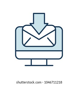 computer and envelope mail with arrow download