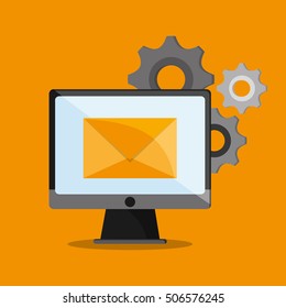 Computer and envelope of mail concept