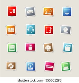 Computer equipment card icons for web