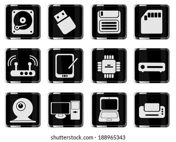 Computer equipment chrom vector icons