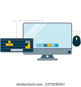 Computerausrüstung mit Tastatur und Maus