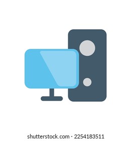 icono de equipo de computadora estilo plano