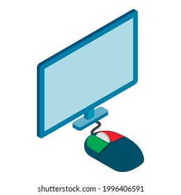 Computer equipment icon. Isometric illustration of computer equipment vector icon for web