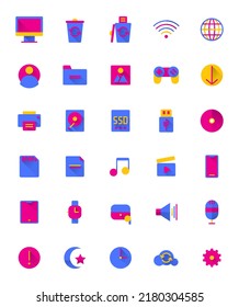 Computer and IT equipment icon set