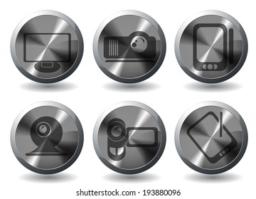Computer equipment simple vector icons