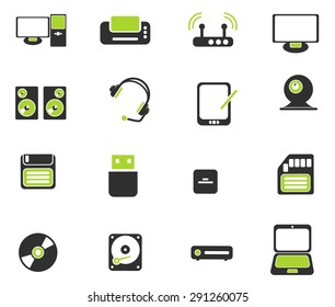 Computer equipment simple vector icons