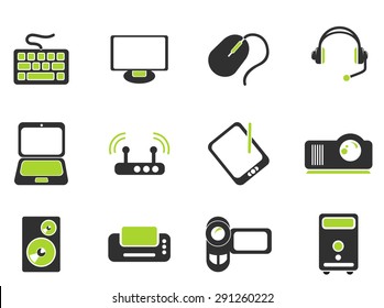 Computer equipment simple vector icons