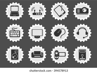 Computer equipment  simply symbols for web and user interface