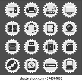 Computer equipment  simply symbols for web and user interface