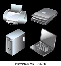 computer and equipments vector